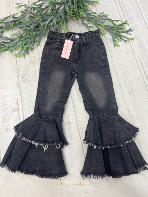 TIERED BELL DENIM BLACK