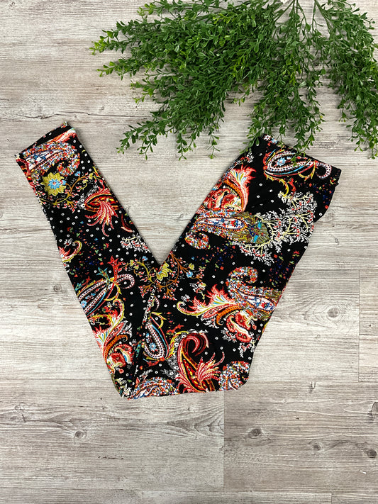 OS BLACK LEGGING WITH MULTICOLORED PATTERN