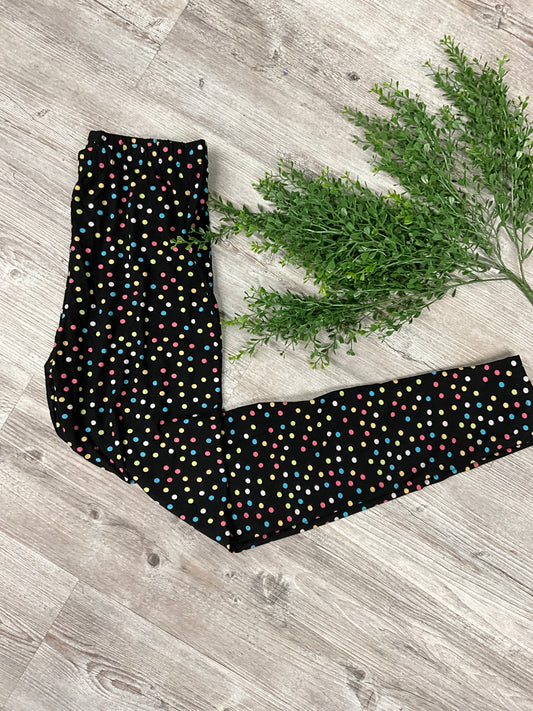 OS MULTICOLORED POKA DOT BLACK LEGGING